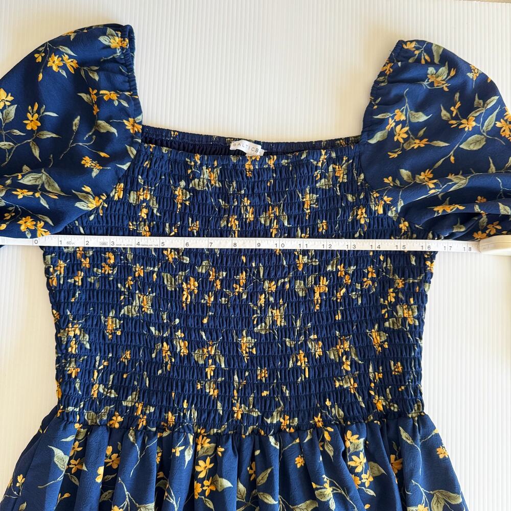 Baltic Born Marta Dress Bohemian Romance Wuthering Heights Floral Midi 1XL Navy - Picture 8 of 16